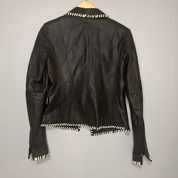 Vintage D2K Leather Jacket 1990s Y2K Leather Coat Small - Picture 3 of 6